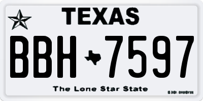 TX license plate BBH7597