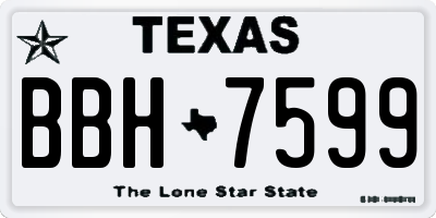 TX license plate BBH7599