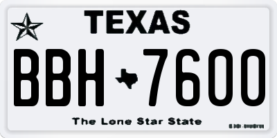 TX license plate BBH7600
