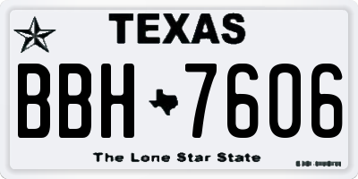 TX license plate BBH7606