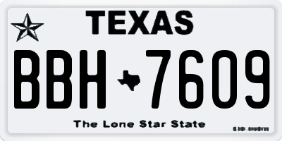 TX license plate BBH7609