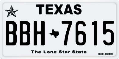 TX license plate BBH7615