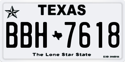 TX license plate BBH7618