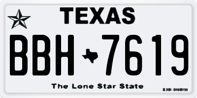 TX license plate BBH7619