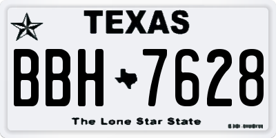TX license plate BBH7628