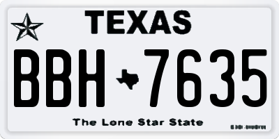 TX license plate BBH7635