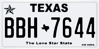 TX license plate BBH7644