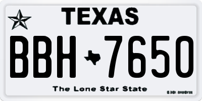TX license plate BBH7650