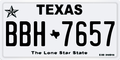TX license plate BBH7657