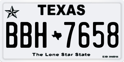 TX license plate BBH7658