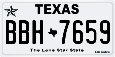 TX license plate BBH7659