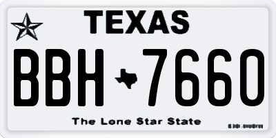 TX license plate BBH7660