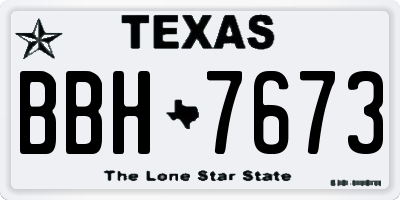 TX license plate BBH7673