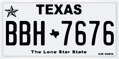 TX license plate BBH7676