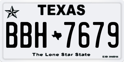 TX license plate BBH7679