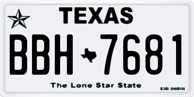 TX license plate BBH7681