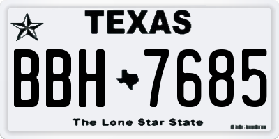 TX license plate BBH7685