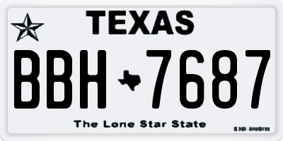 TX license plate BBH7687