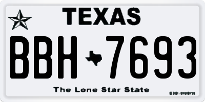 TX license plate BBH7693
