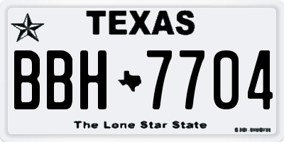 TX license plate BBH7704