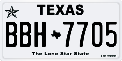 TX license plate BBH7705