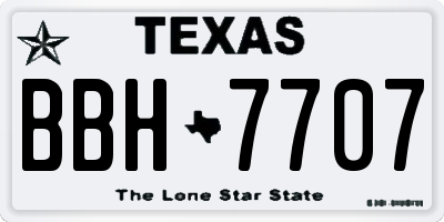 TX license plate BBH7707