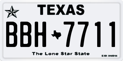 TX license plate BBH7711