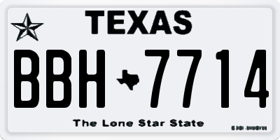TX license plate BBH7714
