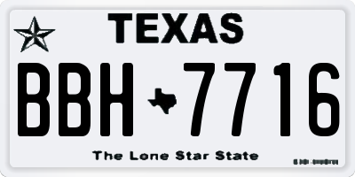 TX license plate BBH7716