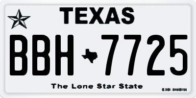 TX license plate BBH7725