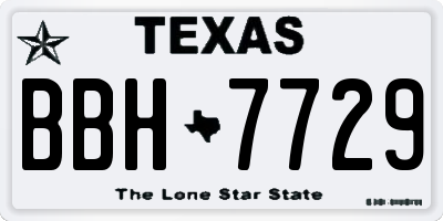 TX license plate BBH7729