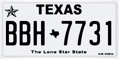 TX license plate BBH7731