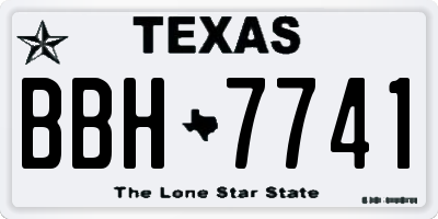 TX license plate BBH7741