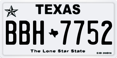 TX license plate BBH7752