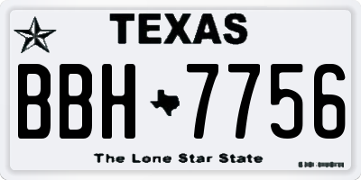 TX license plate BBH7756