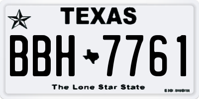 TX license plate BBH7761