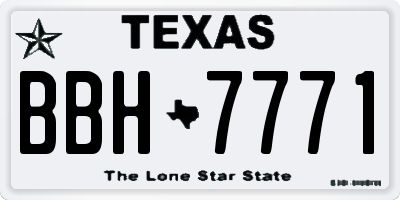 TX license plate BBH7771