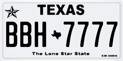 TX license plate BBH7777