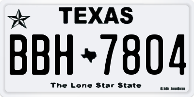 TX license plate BBH7804