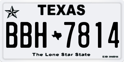 TX license plate BBH7814