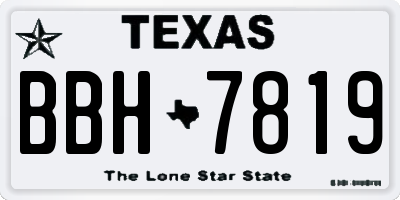 TX license plate BBH7819