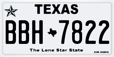 TX license plate BBH7822