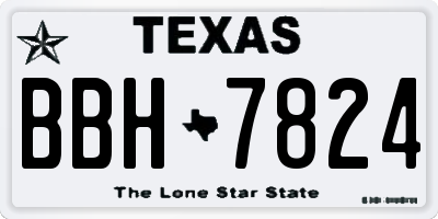 TX license plate BBH7824