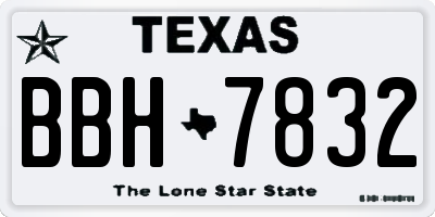 TX license plate BBH7832