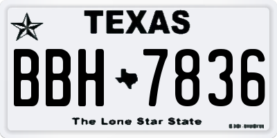 TX license plate BBH7836
