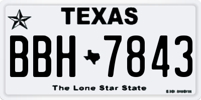 TX license plate BBH7843