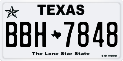 TX license plate BBH7848