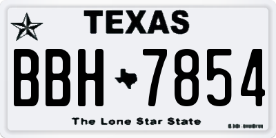 TX license plate BBH7854