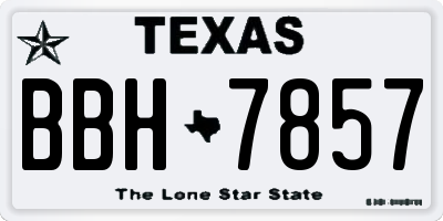 TX license plate BBH7857