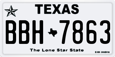 TX license plate BBH7863